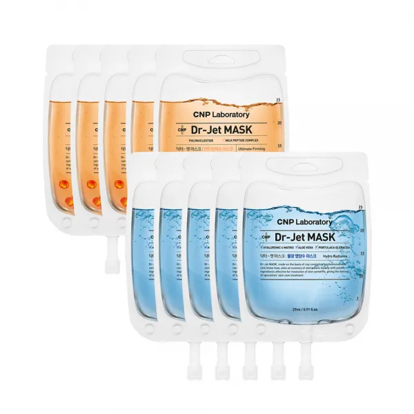 씨앤피 닥터젯마스크 물광영양수 27ml x 5p + 연어탄력수 30ml x 5p 세트, 1세트