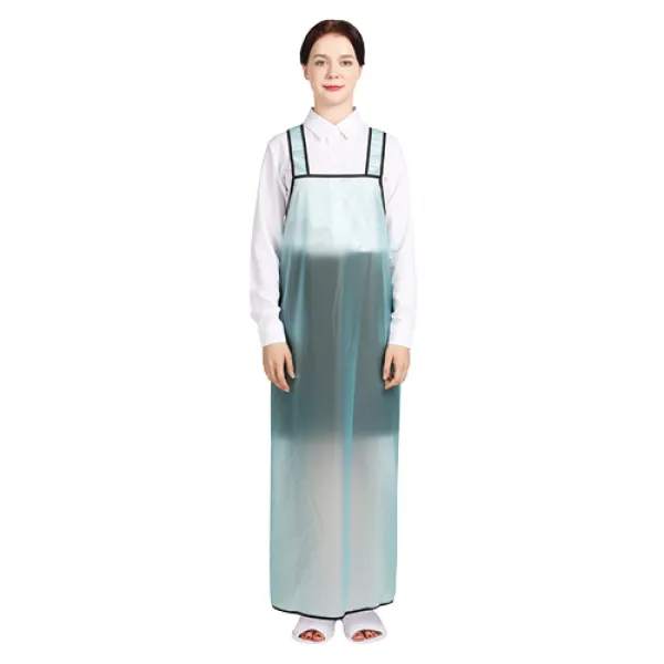 웰프런 우레탄 방수앞치마 검정파이핑 대, 반투명 스카이블루, 1개