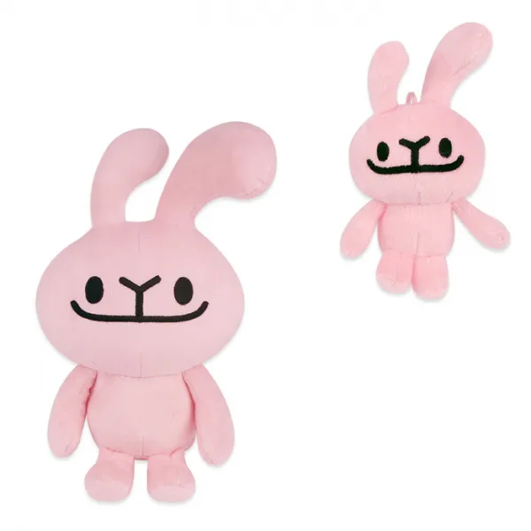 바글바글하토씨 봉제 인형 25cm + 마스코트 가방고리 13cm 세트, 핑크