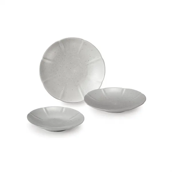 광주요 미각 색시리즈 그릇 3종 세트 회색, 1세트, 참외형접시 16cm + 19cm + 25cm