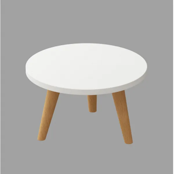 유앤미 원목 다용도 좌식 원형 테이블 ZZ011 L 60 x 33 cm, 화이트