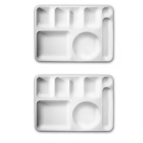 리빙메이트 PC 5찬 식판 일반형 2p, 화이트