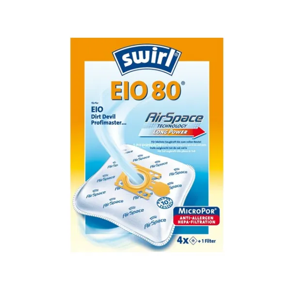 스월 EIO 청소기 부직포 먼지봉투 4p, EIO80, 1개