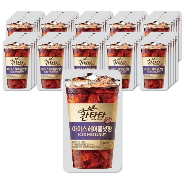 칸타타 아이스 헤이즐넛향 커피음료, 190ml, 50개