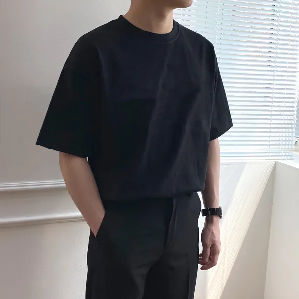 오티디 남녀공용 오버핏 무지 반팔 티셔츠