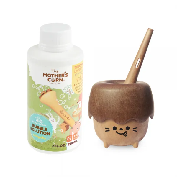 마더스콘 실외용 버블 용액 200ml + 우디토리 불기 도구 랜덤발송, 혼합색상, 1세트