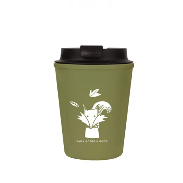 디지지 BPA FREE 소프트 머그 냉온 텀블러, 카키(여우), 350ml