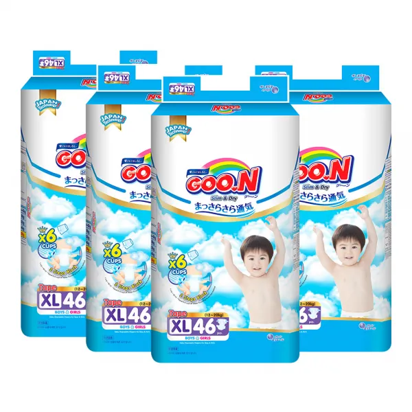 군 슬림 앤 드라이 테이프형 기저귀 남녀공용 XL(12~17kg), 184매