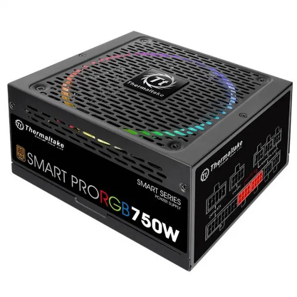 써멀테이크 ATX 파워 스마트 프로 RGB 리얼 브론즈 풀 모듈러 파워서플라이 750W SPR-750AH3FSB-R