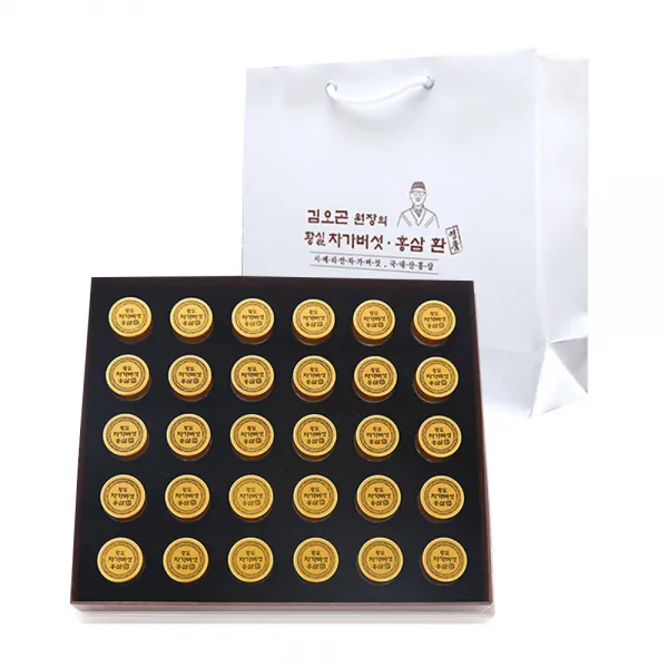 김오곤원장의 황실 차가버섯 홍삼환 + 선물용 쇼핑백, 3.75g, 30개