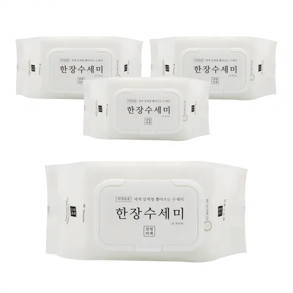 살림비책 일회용 뽑아쓰는 세제일체형 한장수세미 40p, 단일색상, 4개
