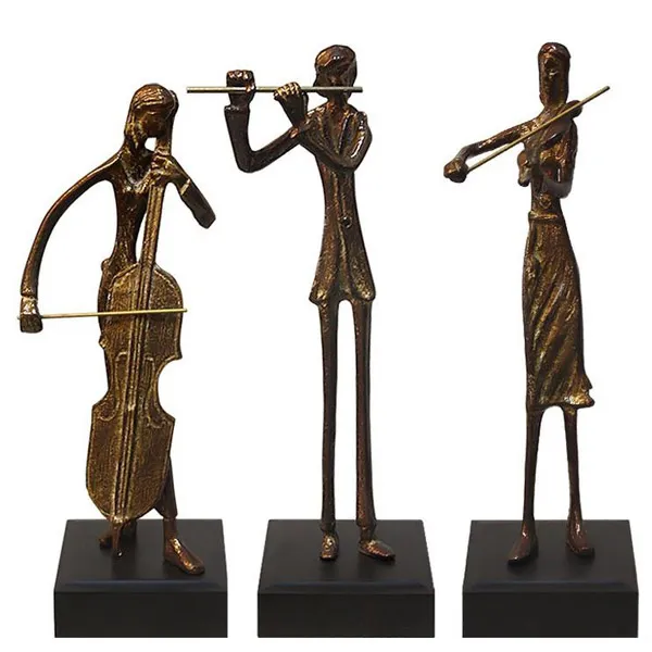 해울라이프 3중주 악기 황동 장식품 3종 세트, 혼합색상, 3P 세트