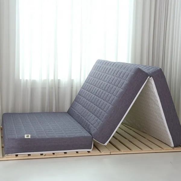 리을매트리스 3단 접이식 무지 메모리폼 매트 높이 13cm 그레이