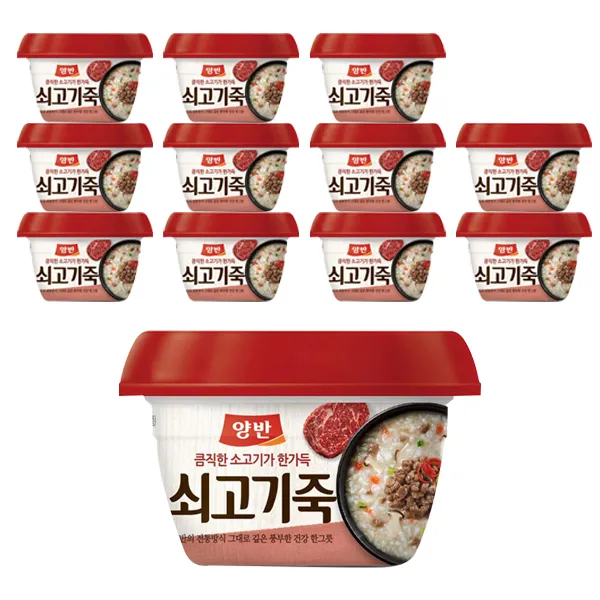 양반 쇠고기 즉석죽, 287.5g, 12개