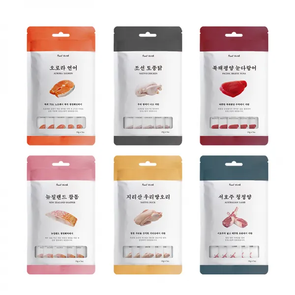 프로젝트21 리얼스틱 고양이 간식 50g X 6종세트 연어 토종닭 눈다랑어 참돔 오리 양 1세트
