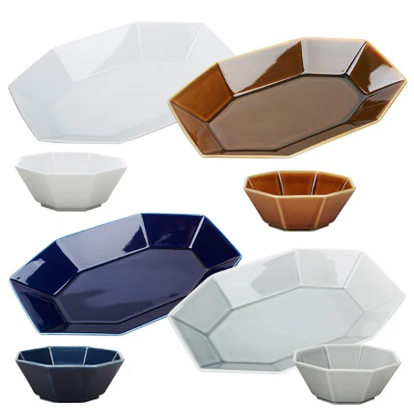 오다도기 팔각 플레이팅 시리즈 8p 세트, 1세트, 쿠프 메인접시 4종 + 찬기 사이드볼 4종