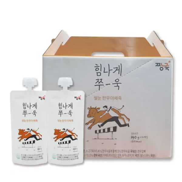 짱죽 쌀눈 한우야채죽 스파우트형, 140g, 10개