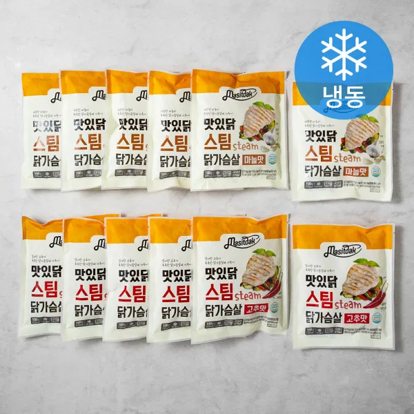 맛있닭 닭가슴살 수비드 스팀 100g X 2종 X 6팩 세트 냉동 1세트