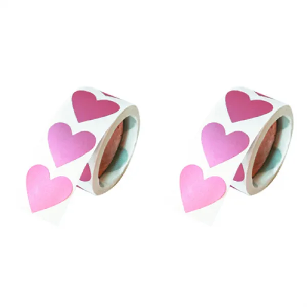 도나앤데코 제미 스크래치 하트 롤스티커 2.8 x 2.5 cm, 로즈핑크, 2개