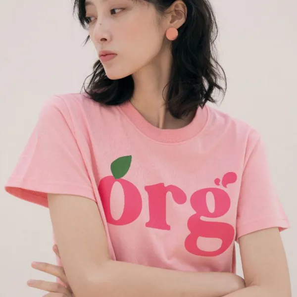 리올그 여성용 ORG PRINTING 반팔 티셔츠 350g