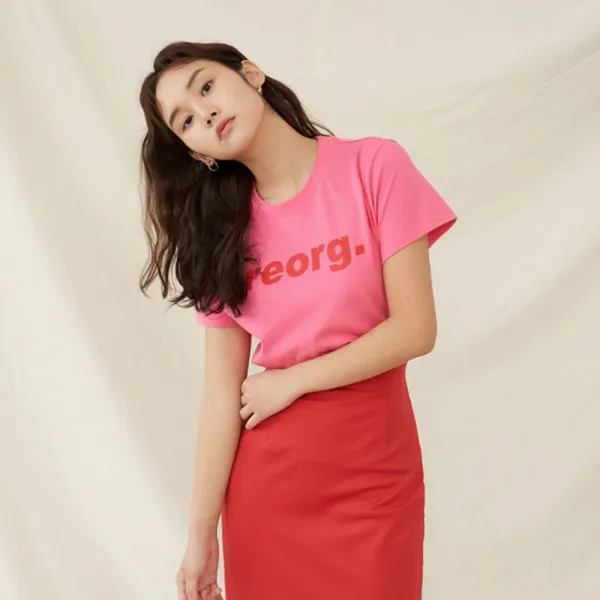 리올그 여성용 PRINTING 반팔 티셔츠