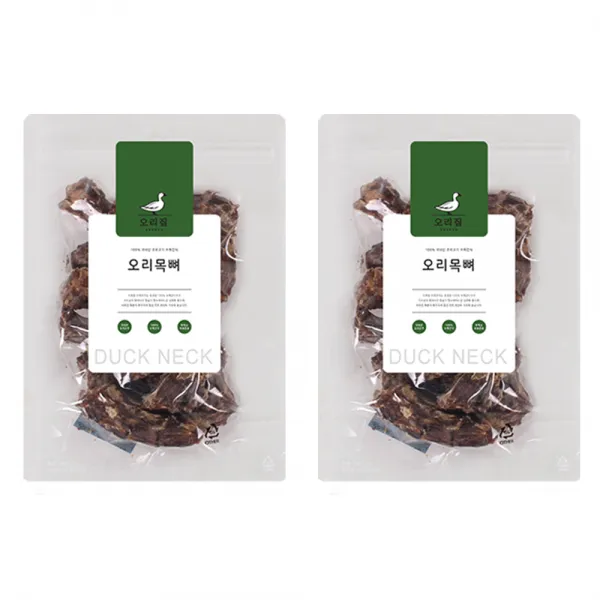 아우성 오리집 강아지 수제간식 150g, 오리목뼈, 2개