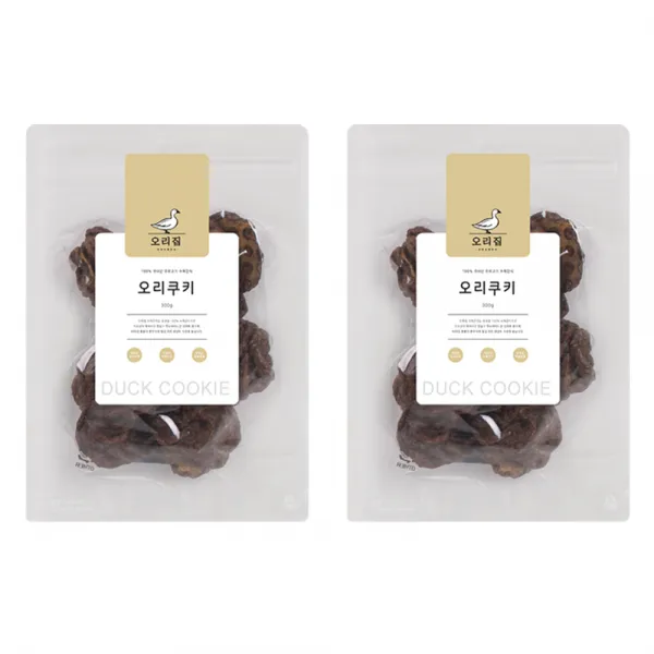 아우성 오리집 강아지 수제간식 100g, 오리쿠키, 2개