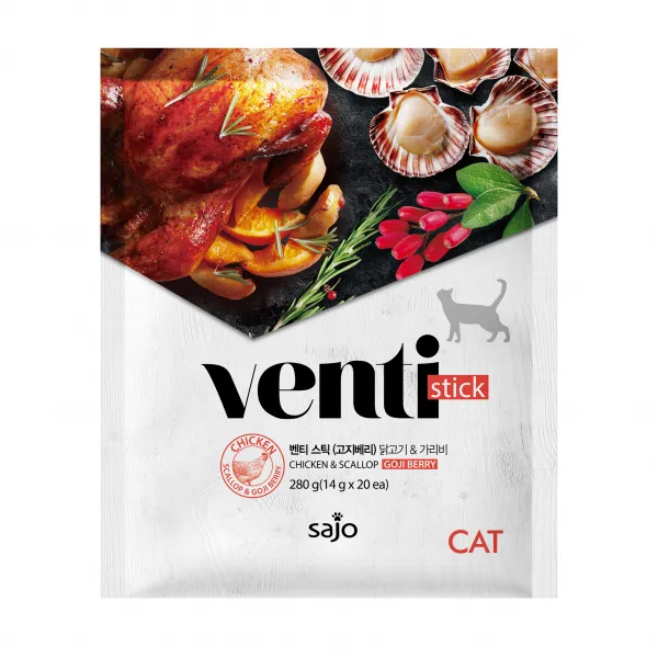 사조동아원 벤티 스틱 고양이 간식 14g 닭고기 + 가리비 혼합맛 20개