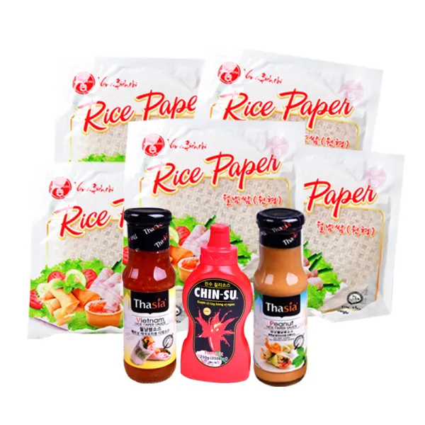 비치치라이스페이퍼 100g X 5p + 타이시아 월남쌈소스 175g + 타이시아 피넛월남쌈소스 175g + 친수칠리소스 250g 세트 1세트
