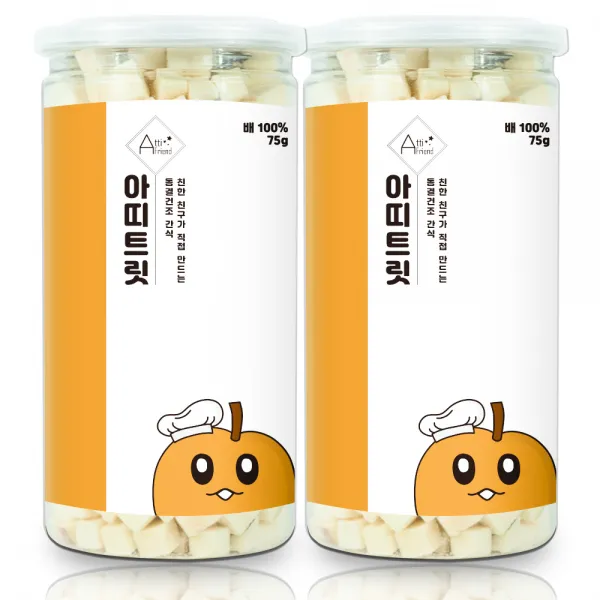아띠지기 강아지 동결건조 과일 트릿 75g, 배, 2개