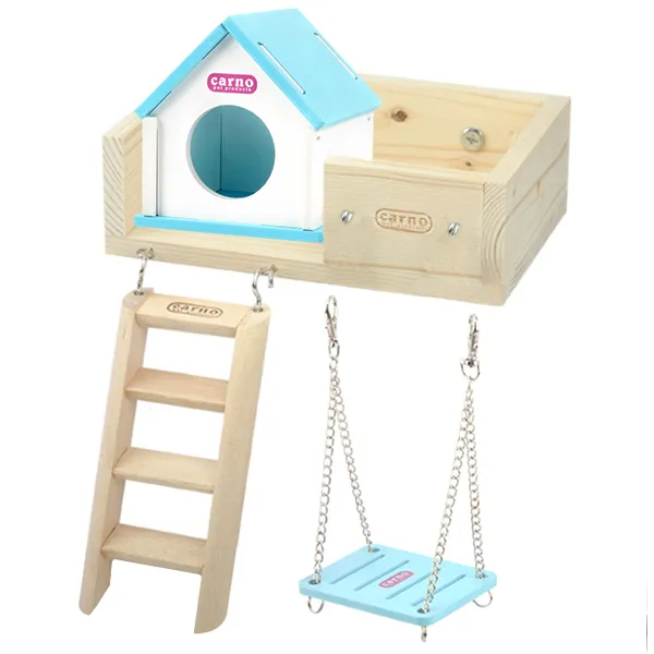 파스텔펫 햄스터 DIY 별장 세트, 블루, 1세트