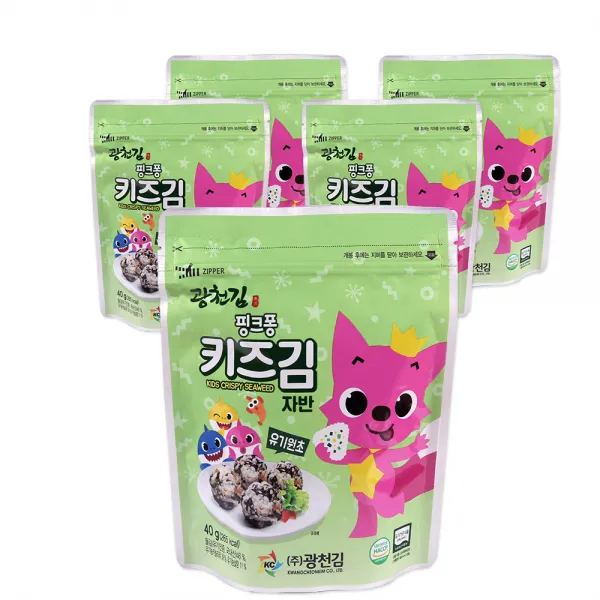 광천김 X 핑크퐁 키즈김 자반 김 40g 조미 김 5개