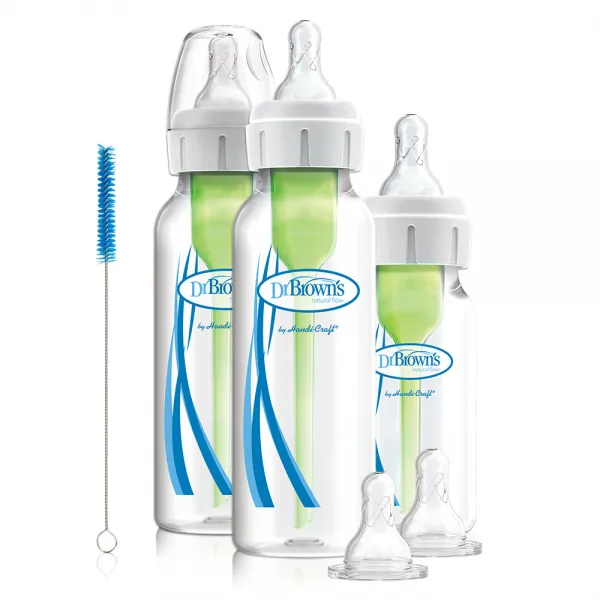 닥터브라운 옵션스플러스 내로우 스타터키트 PP 젖병 120ml + 젖꼭지 1단계 + 250ml x 2p + 젖꼭지 2단계 2p + 젖꼭지 2단계 2p 추가분 + 통기솔, 혼합색상