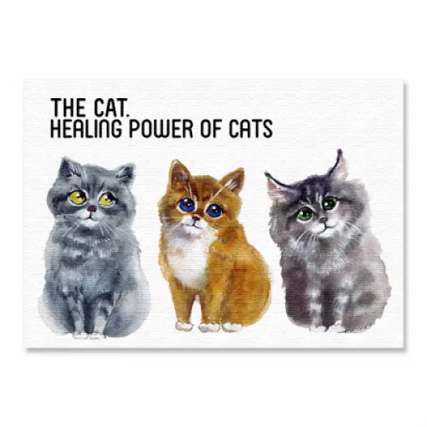 소소한감성 캔버스 프린팅 액자 수채화 동물시리즈 고양이I, CAT04
