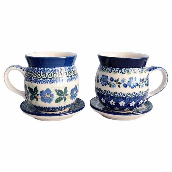 세라미카아티스티나 레이디 머그 250ml x 2종 + 소서 2종 세트, AT-1552, AT-2251, 1세트
