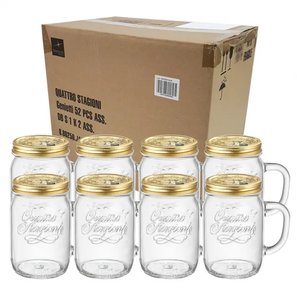 보르미올리 콰트로 스타지오니 핸들자 유리저장병, 750ml, 8개