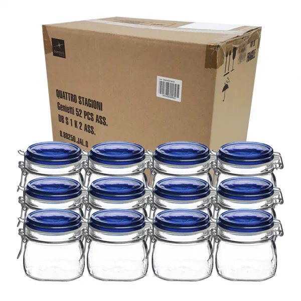 보르미올리 피도 자 유리저장병 블루 + 투명, 500ml, 12개