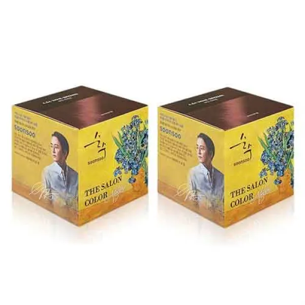 순수 더 살롱 컬러 아뜰리에 염모제, 와인브라운, 2개