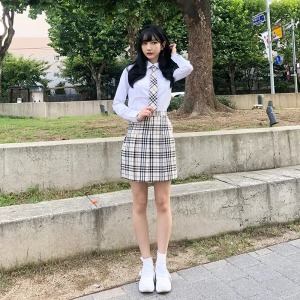 교복몰 여아용 백합 전체주름 교복치마
