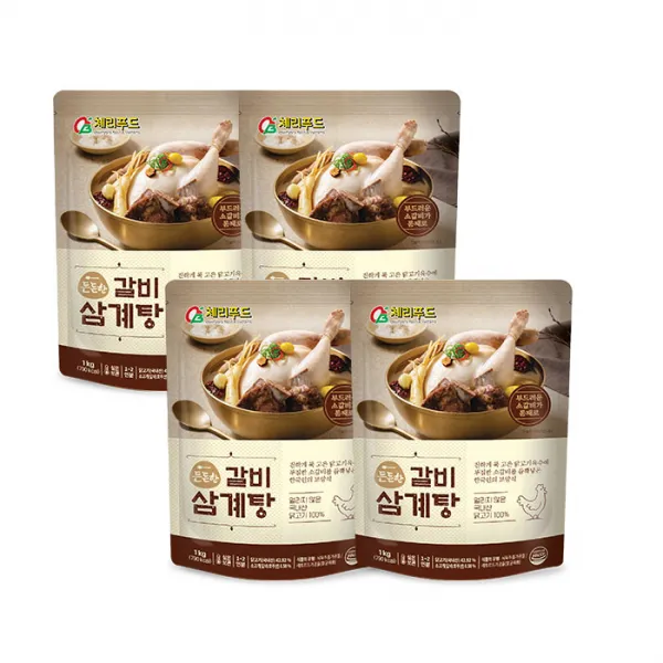 체리부로 든든한 갈비삼계탕, 1kg, 4개