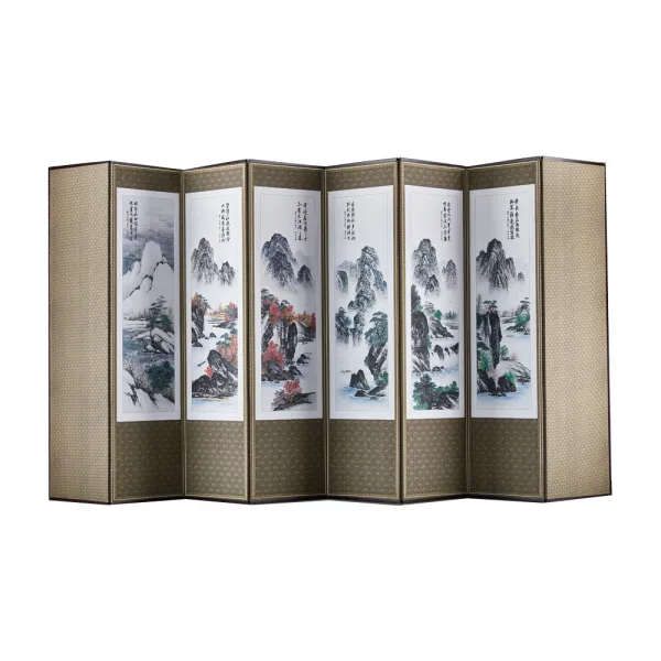 남원목기 이중배접 추사 8폭 산수화 병풍, 1개