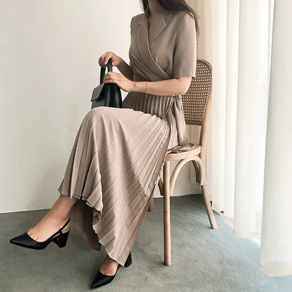 루나걸 페츠 카라 플리츠 원피스