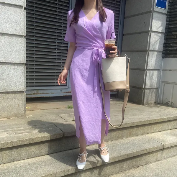 제이에이치스타일 타고나 린넨 썸머 랩 원피스