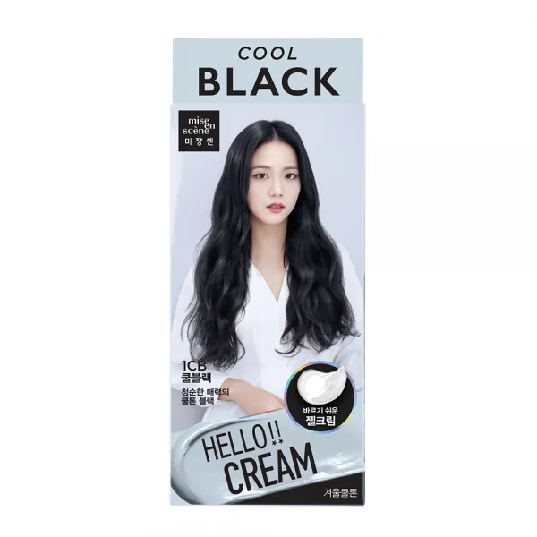 미쟝센 헬로크림 염색제, 1CB 쿨블랙, 1개