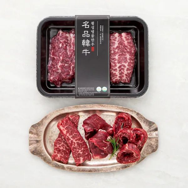 횡성한우 제비추리 앞치마 업진안살 1+ 등급 이상 구이용모둠 냉장 200g 1팩