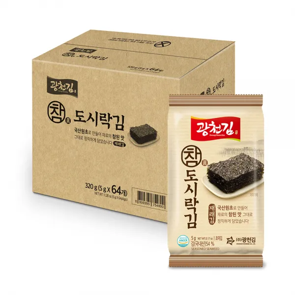 광천김 참 재래도시락 김, 5g, 64개