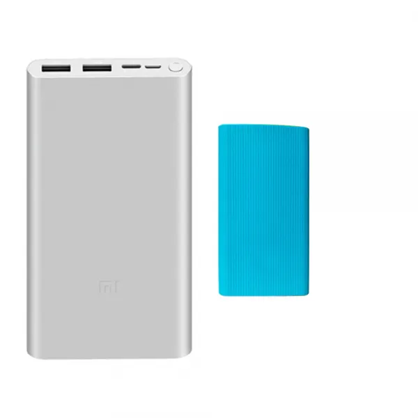 샤오미 5세대 보조배터리 10000mAh 멀티단자 + 젤리 케이스, PLM13ZM, 배터리(실버), 케이스(랜덤발송)
