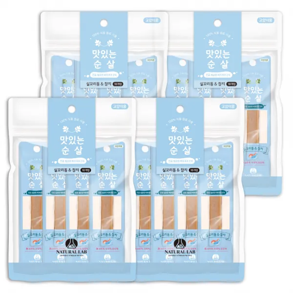 내츄럴랩 맛있는 순살 고양이간식, 실꼬리돔 + 참치 혼합맛, 40개