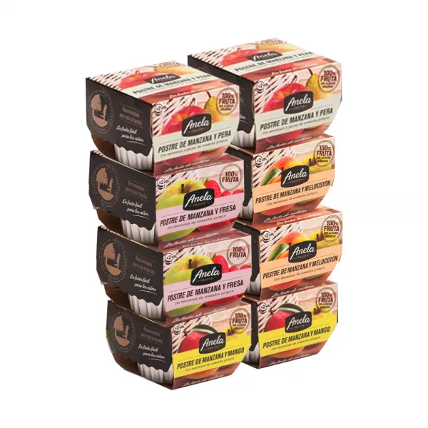 아넬라 생과일 디저트 적응 B 패키지 100g x 2p x 4종 세트, 딸기, 망고, 복숭아, 사과배, 1세트