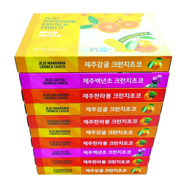 제주 크런치초코 한라봉 60g x 4p + 감귤 60g x 4p + 백년초 60g x 2p, 1세트